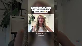 Doug Ford Wants to BAN Experiments on Cats & Dogs 🐱🐶 #AnimalTesting #AnimalJustice #DougFord