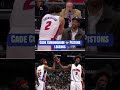 Cade Cunningham dapping up Ben Wallace, Rip Hamilton, and Dwane Casey 🙌