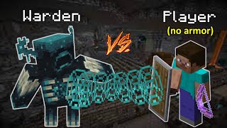 The easiest way to Defeat Warden in Survival Minecraft with No armor - Warden vs Player 22w16a