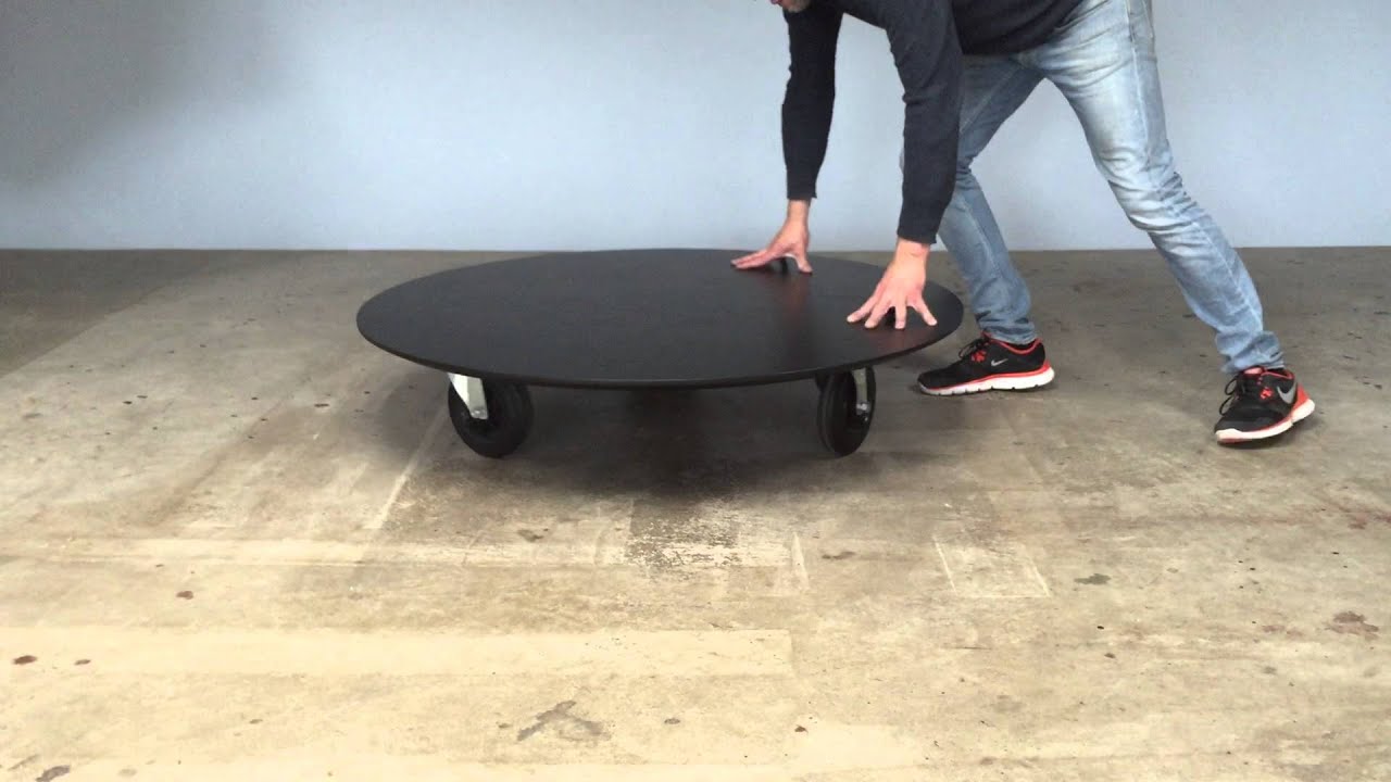 Rundt sofabord med hjul 123 cm - YouTube
