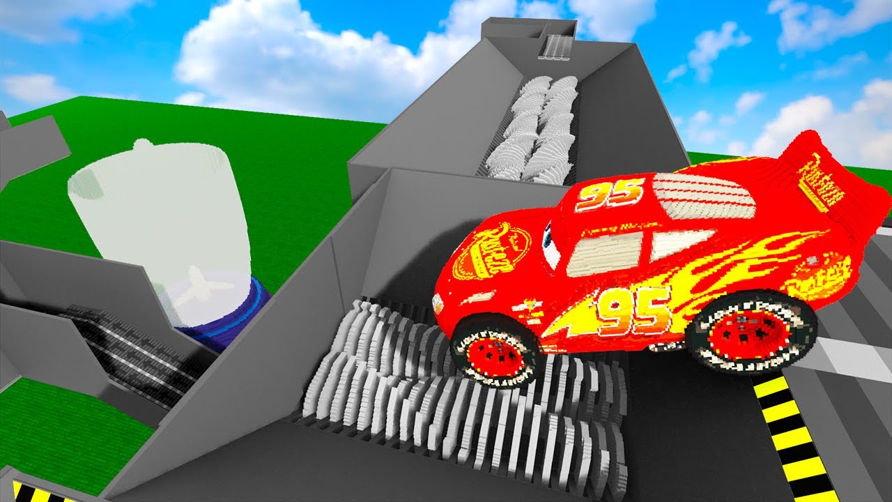 Big And Small Mcqueen Cars Vs 3x Shredder Factory | Teardown