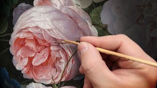 Painting roses with oil paints - Dutch and Flemish Still Life | Copying