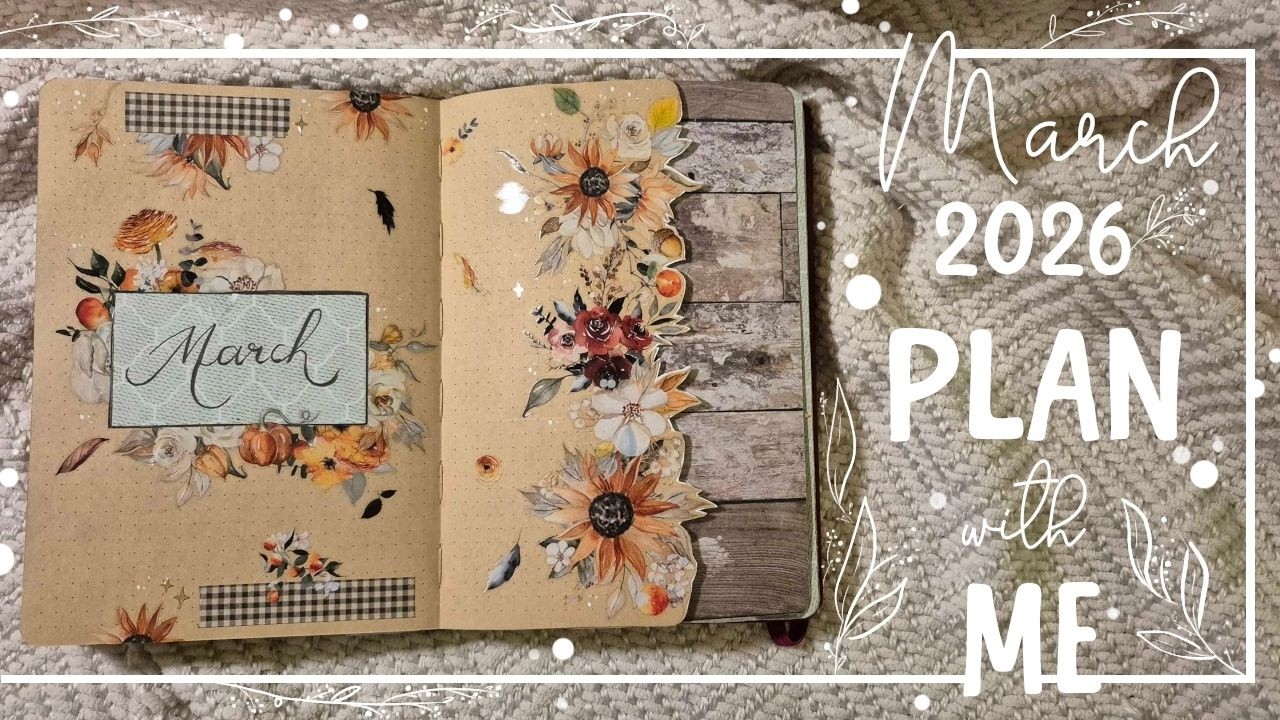 Планируйте вместе на март 2026 года // Тема: Осеннее настроение // Дневник из крафт-бумаги формат...