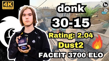 🔥donk (30-15) Full VOICE COMMS (Dust2) | FACEIT avg 3700 ELO | May 22, 2025 | CS2 POV/DEMO