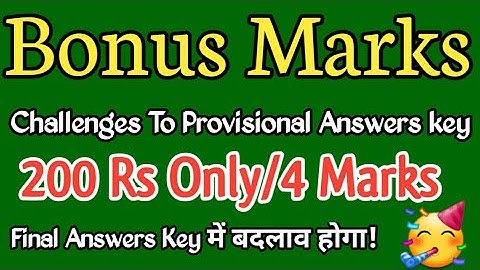 OMR Response Challenges & Answers Key Challenges ? Bonus Questions To Challenge Before Final Key