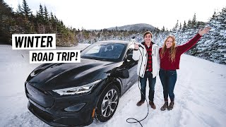 Winter is HERE! Electric Car Road Trip Through New England  Ford Mustang MachE TOUR!