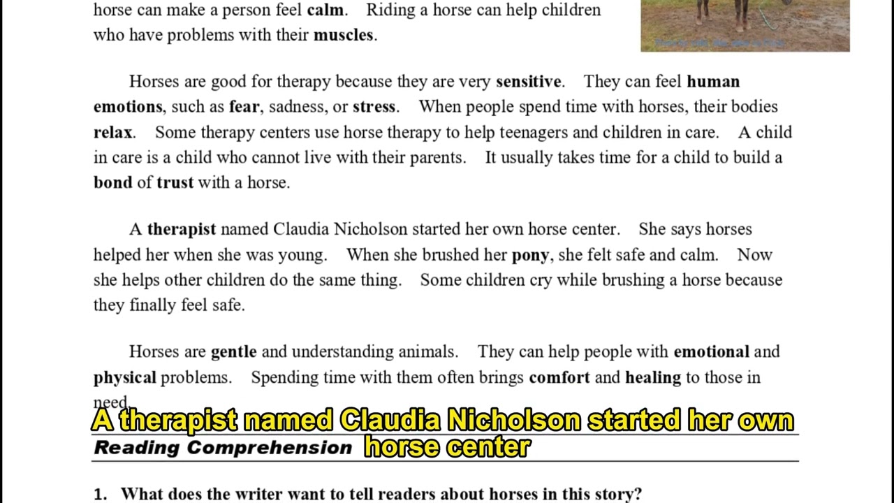 Reading Weekly Issue 374 How Horses Help People? 馬如何幫助人們?