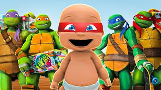 Baby MEETS The Ninja Turtles!