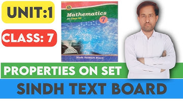 Mathematics|7th class properties of Sets|Sindh text book Board jamshoro|Maths with Farhad|.