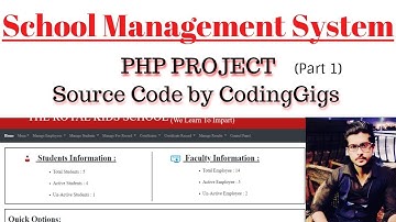 2- How to Make a School Management System in php and mysql |2020| PHP HTML CSS Project | Coding Gigs
