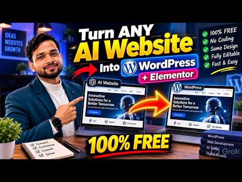 Turn ANY AI Website Into WordPress + Elementor — 100% FREE