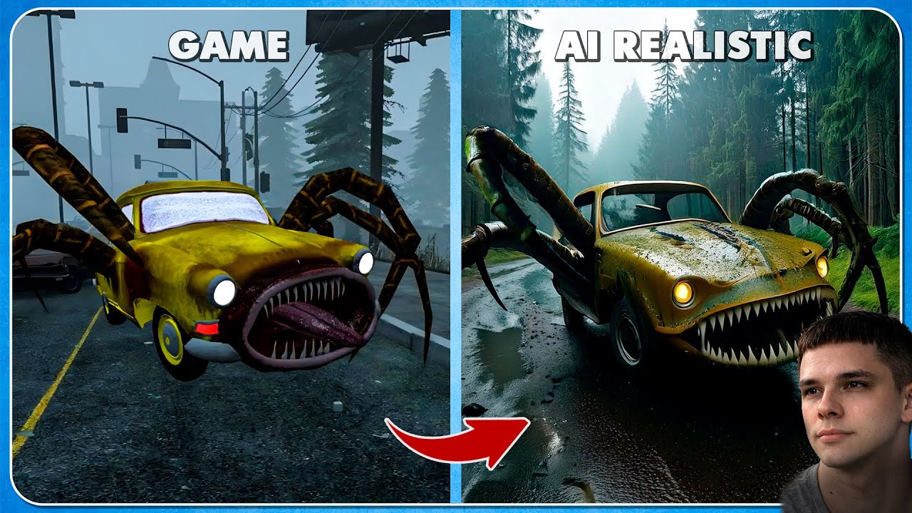 Car Eater | Game vs AI Realistic Version | Monster Voice Challenge