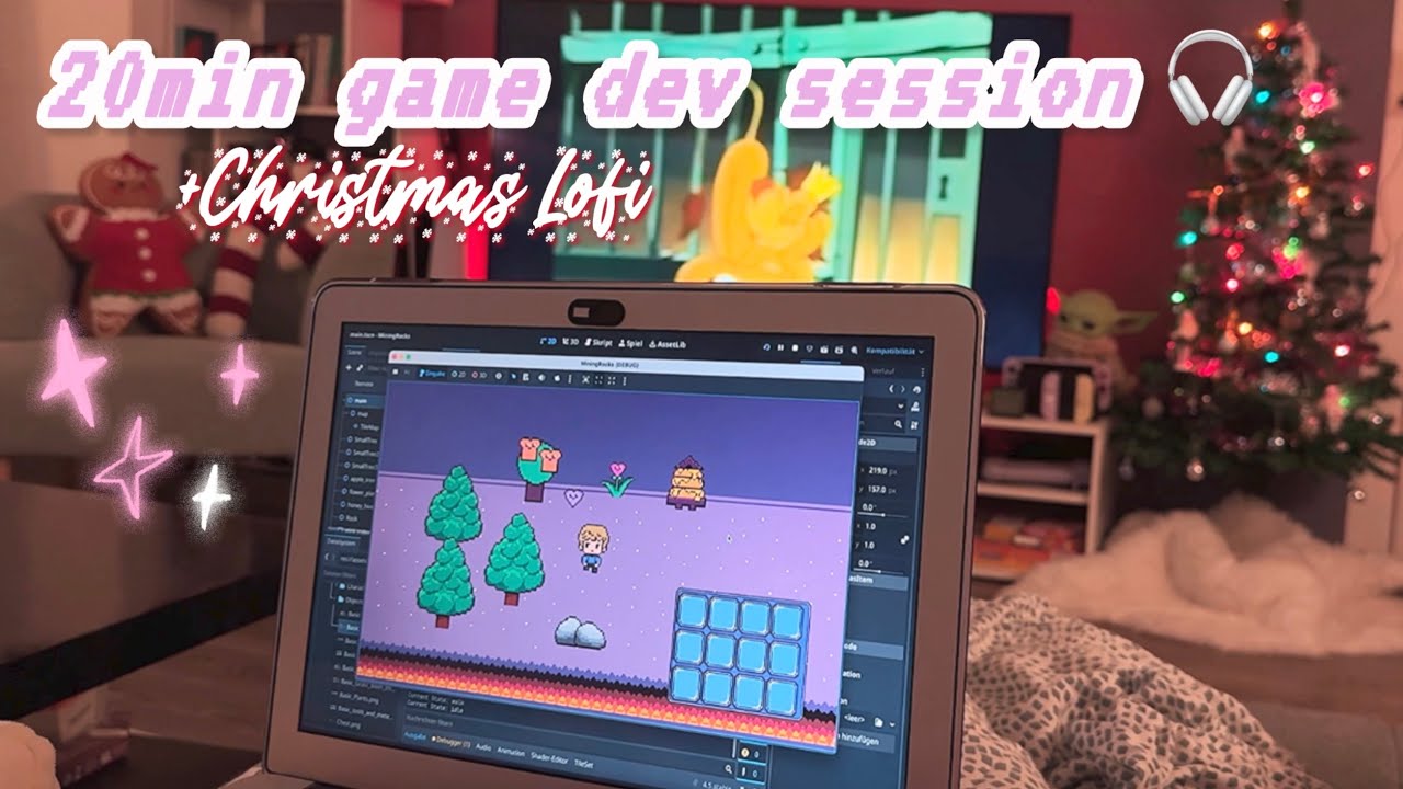 20min Christmas Lofi while developing my first 2D Godot game 🎮 - YouTube