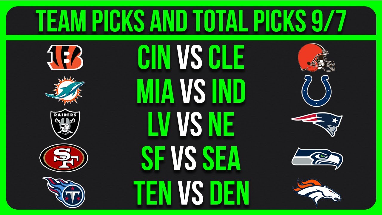 NFL Picks Today 9/7/25 NFL Week 1 Picks and Predictions