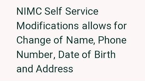 MODIFY YOUR NIN DETAILS FOR FREE #NIN #NIMC #CHANGEOFNAME