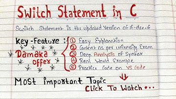 Switch Statement in C | With Handwritten Notes | Code Hacker