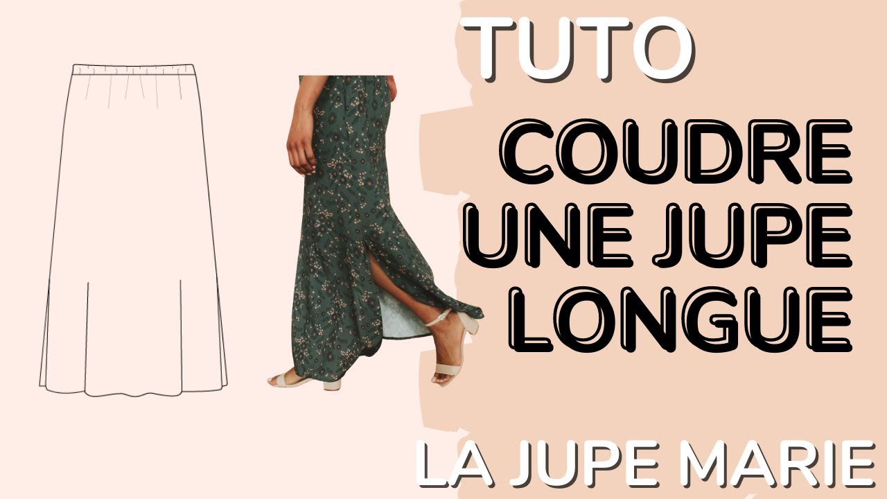 TUTO: coudre une jupe longue à fente (avec des poches) : la jupe Marie -  YouTube