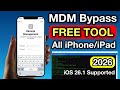 FREE MDM Locked Bypass iPhone 6 to iPhone 17 Pro max 2026