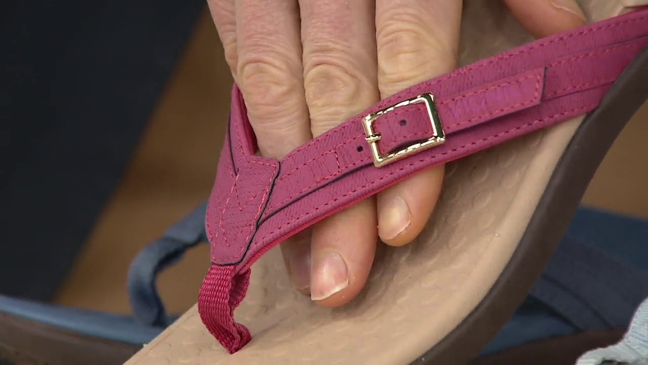 Vionic Thong Sandals with Buckle Detail - Tide Patty on QVC - YouTube