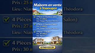 Vente et Achat de maisons à Yopougon Abidjan Côte d'Ivoire. Facilement , devenez propriétaire