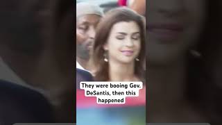 The crowd was booing Gov. Ron DeSantis, then this happened