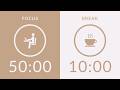 50/10 Pomodoro Timer with Brown Noise 🎧 6-Hour Study with Me for Deep Focus & ADHD ✨