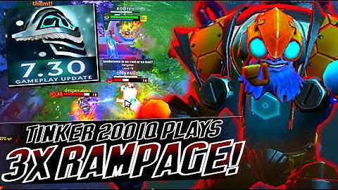 OMG! TINKER ACTIVATE 200 IQ WITH TRIPLE RAMPAGE!!! | DOTA 2 7.30 UPDATE | TINKER GAMEPLAY