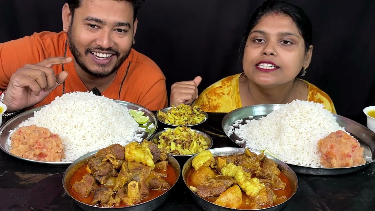 mutton curry rice daal aluvaja eating challenge