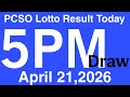 Lotto Result Today 5pm Draw April 21, 2026 Swertres Ez2 PCSO LIVE