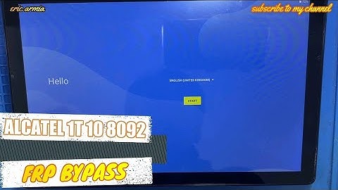 ALCATEL TAB  1T 10 - 8092 - FRP BYPASS - GOOGLE ACCOUNT UNLOCK WITHOUT PC