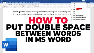 How to put double space between words in ms word
