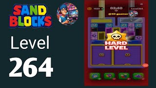 Sand blocks drop puzzle level 264 Hard level solution and walkthrough 
