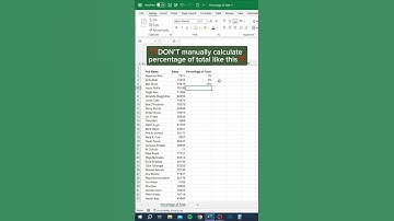Percentage of Total in Excel‼️ #excel #exceltips #exceltutorial