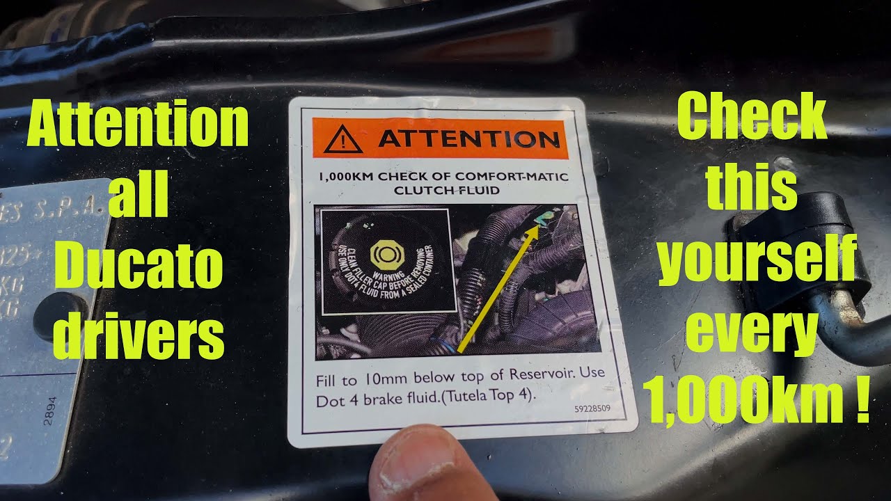 Ducato Clutch Fluid Top Up Every 1,000km YouTube