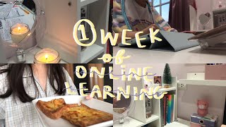 vlog #02🍊 one week of online learning / ชีวิตเด็กนักเรียนยุคโควิด เรียนออนไลน์ เรียนพิเศษ กิน unbox