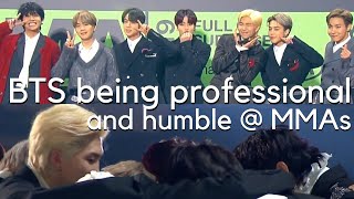 BTS Being Professional & Humble at the MMAs