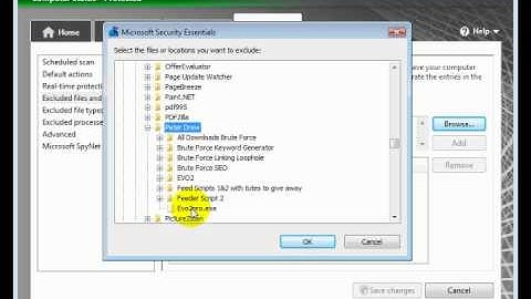 Adding Permission to Microsoft Security Essentials