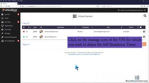 How to Delete the Self Shutdown Timer in Virtualizor - Rad Web Hosting