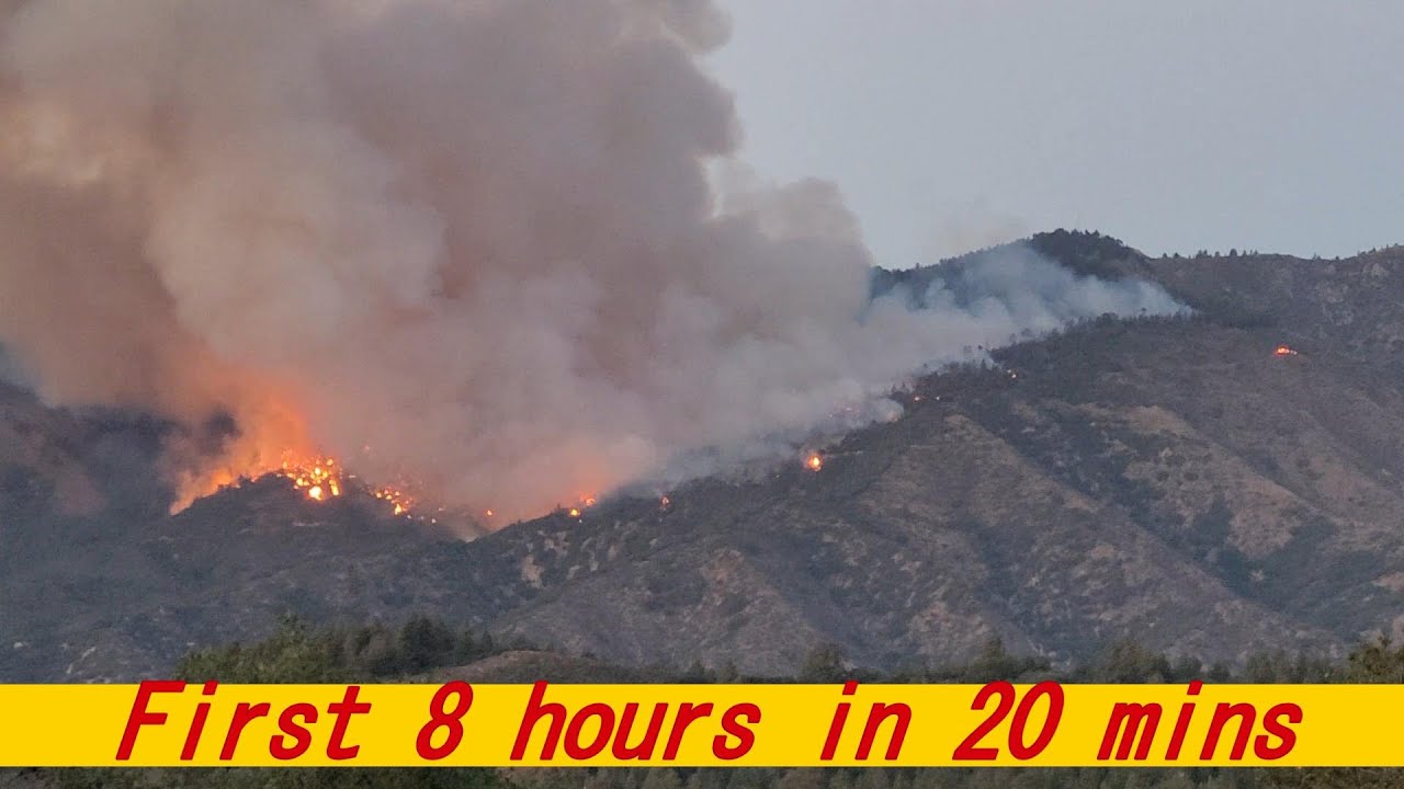 The Radford Fire Near Big Bear / The First Eight Hours in Time Lapse