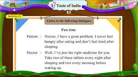STD 6 ENGLISH SEM 2 Unit 1 Taste Of India Activity 11