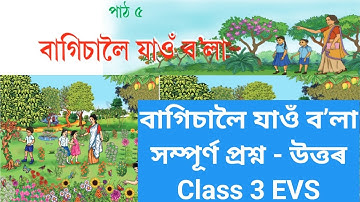 বাগিচালৈ যাওঁ ব’লা Class 3 EVS Question Answer  || Class 3 EVS Chapter 5 question Answer in Assamese