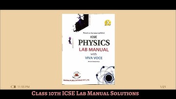 Class 10th ICSE Physics Lab Manual Solutions Marina Publications 2023