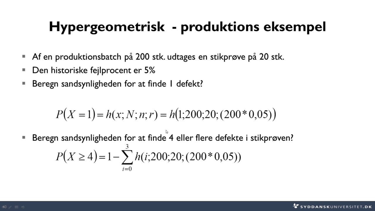Statistik 2-5 Hypergeometrisk fordeling