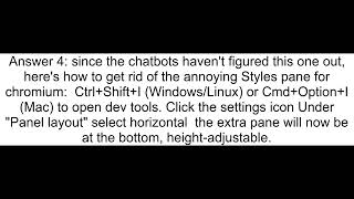 How to hide style section in chrome dev tools
