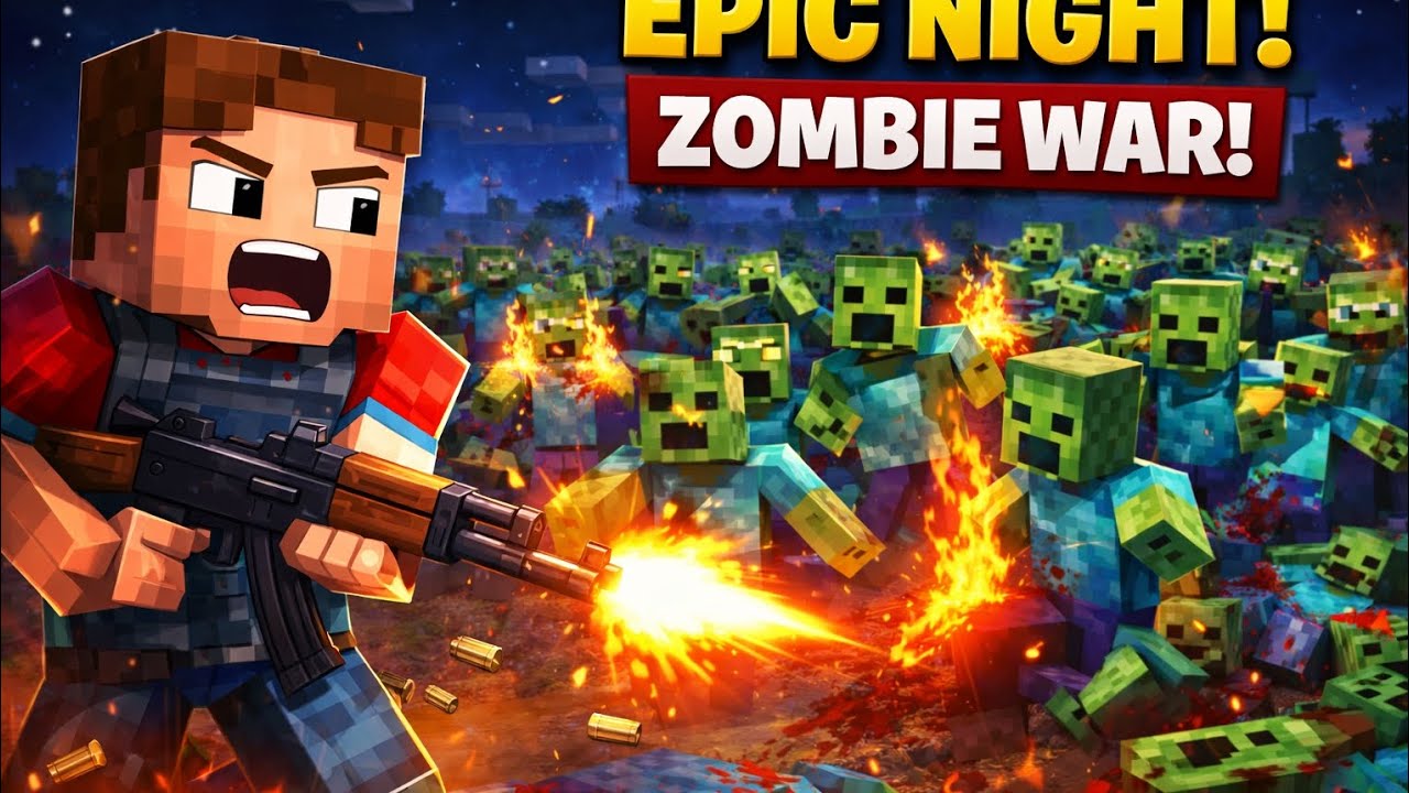 Raat Bhar Zombies Ka Attack 😱 | Minecraft Night Survival Action | Hindi Gameplay