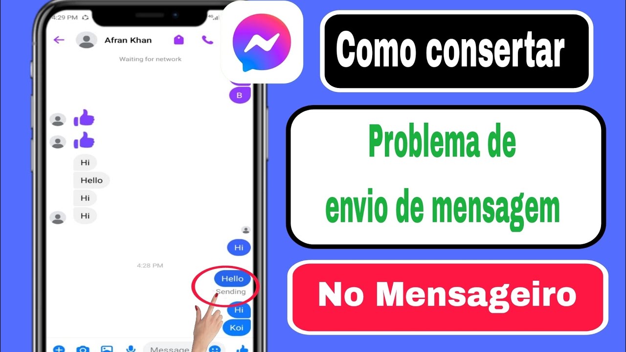 Como Corrigir Problema De Envio De Mensagens No Messenger || Problema ...