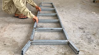 DIY - How to make a 3-in-1 smart folding ladder // Smart folding metal utensils !