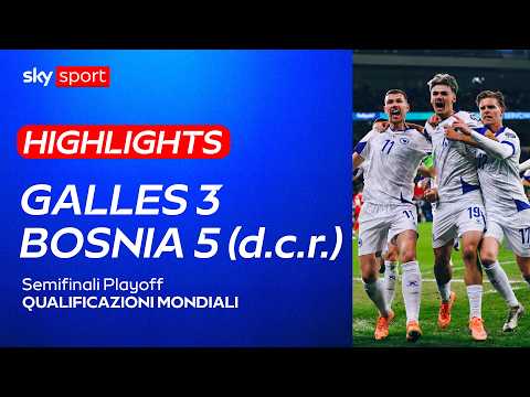 Video Galles-Bosnia 3-5 (d.c.r.): gol e highlights | Semifinali Playoff Mondiali