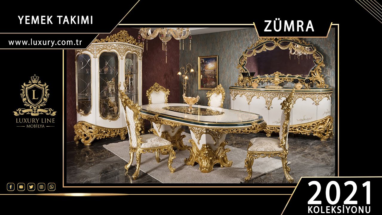 Zümra Altın Varaklı Yemek Odası Zümra Classic Dining