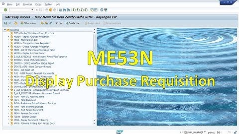 SAP ME53N Display Purchase Requisition